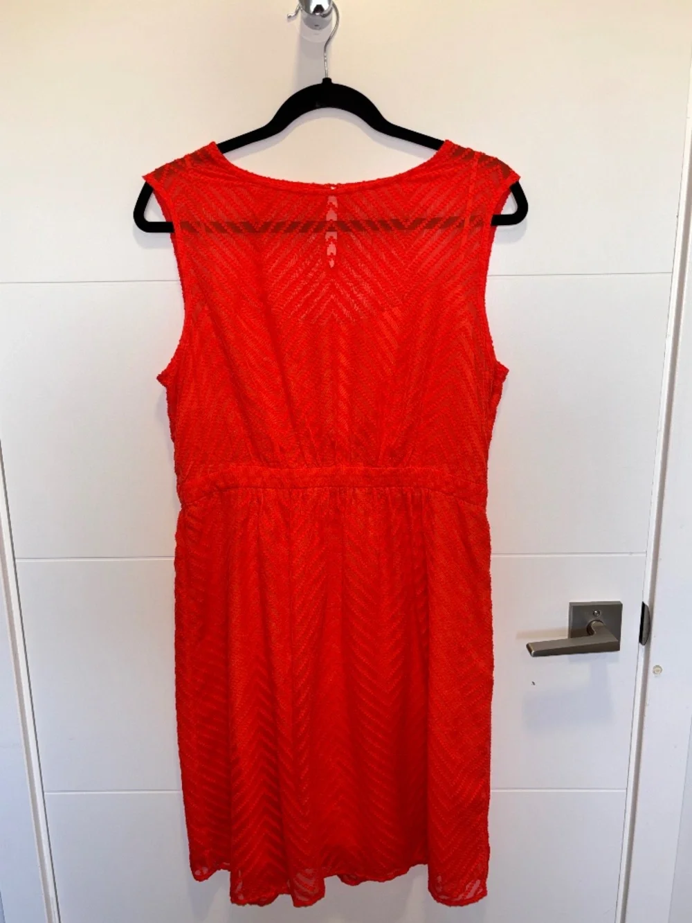 J. Crew Orange Chevron Lace Sleeveless Dress Size 10
